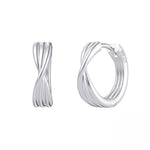 DOUBLE HOOP HUGGIE EARING IN STERLING SILVER