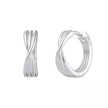 Boucles d'oreilles créoles doubles en argent sterling