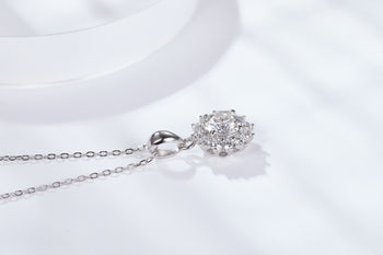 Sonnenblumen-Moissanit-Anhänger aus Sterlingsilber