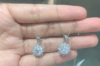 Sonnenblumen-Moissanit-Anhänger aus Sterlingsilber