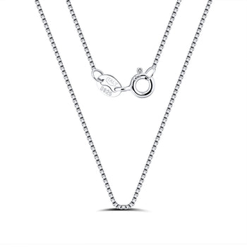 THIN BOX CHAIN NECKLACE IN STERLING SILVER