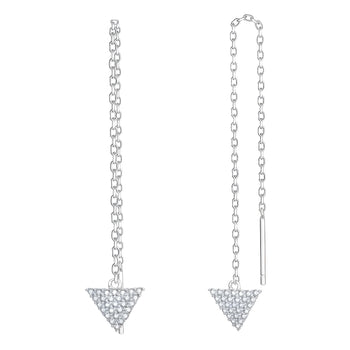 Boucles d'oreilles pendantes en moissanite de forme triangulaire en argent sterling