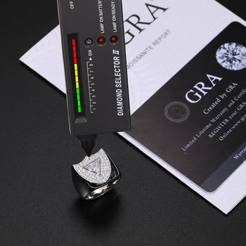 TRIANGLE SHAPE MOISSANITE GUARD SHIELD SIGNET RING IN STERLING SILVER