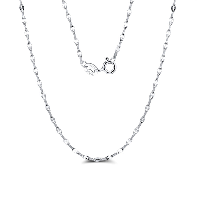 TWIST FLAKE CHAIN NECKLACE IN STERLING SILVER