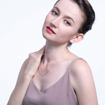 TWIST FLAKE CHAIN NECKLACE IN STERLING SILVER