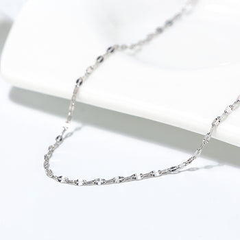 TWIST FLAKE CHAIN NECKLACE IN STERLING SILVER
