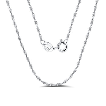 TWISTED CURB SINGAPORE ROPE CHAIN IN STERLING SILVER
