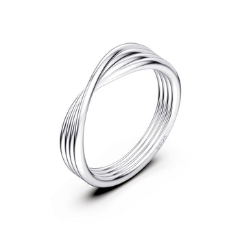 Verdrehter Ewigkeitsring aus Sterlingsilber