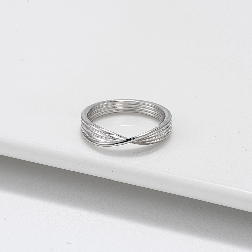 TWISTED ETERNITY BAND IN STERLING SILVER
