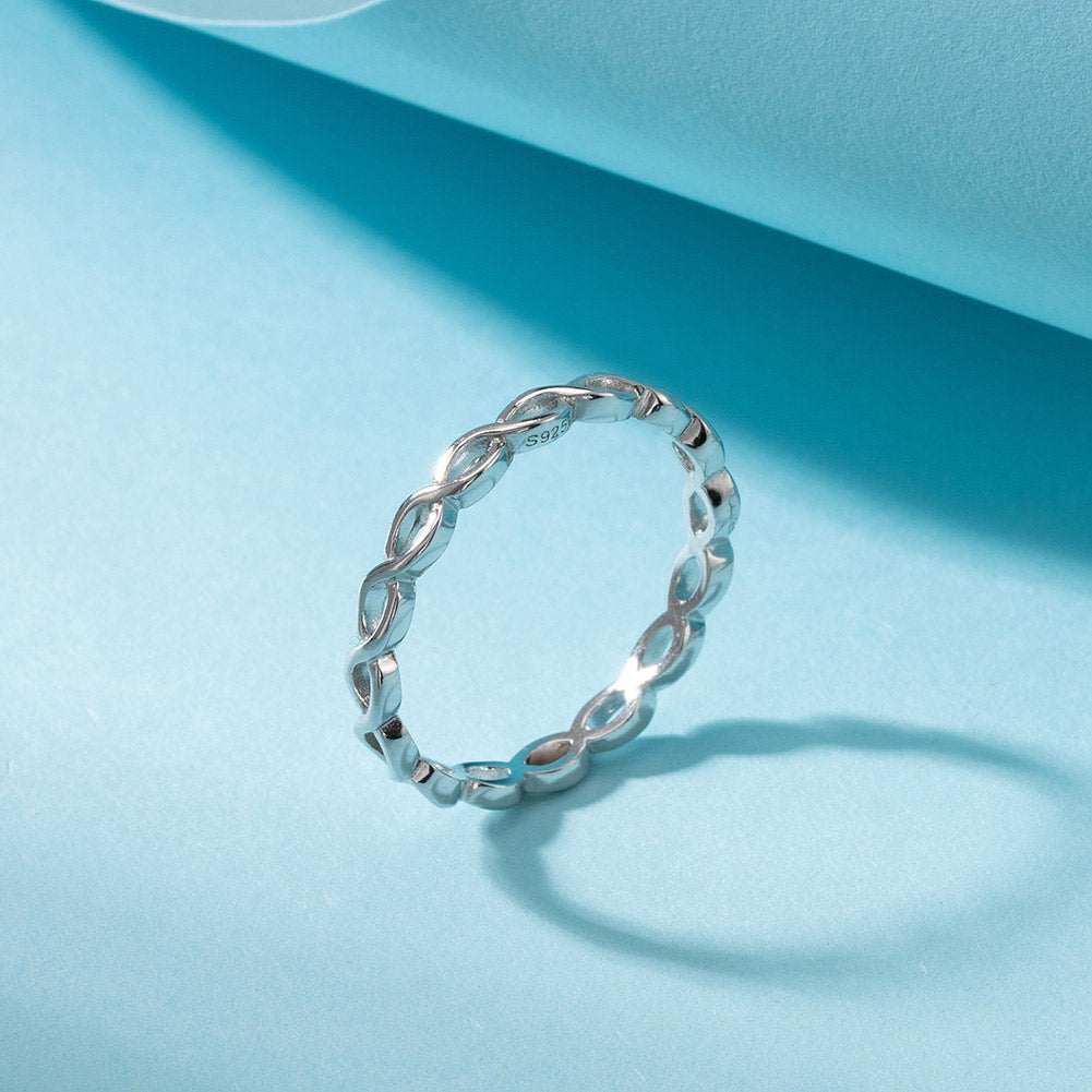TWISTED ROPE ETERNITY BAND IN STERLING SILVER
