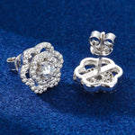 TWISTED ROSE MOISSANITE STUD EARRING IN STERLING SILVER