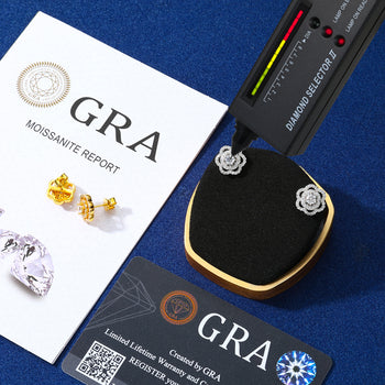 Boucle d'oreille clou en moissanite rose torsadée en argent sterling 