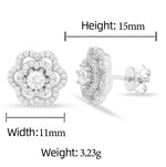 TWISTED ROSE MOISSANITE STUD EARRING IN STERLING SILVER