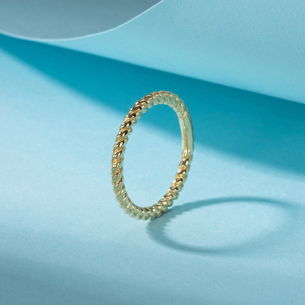 TWISTED STACKABLE RING IN STERLING SILVER