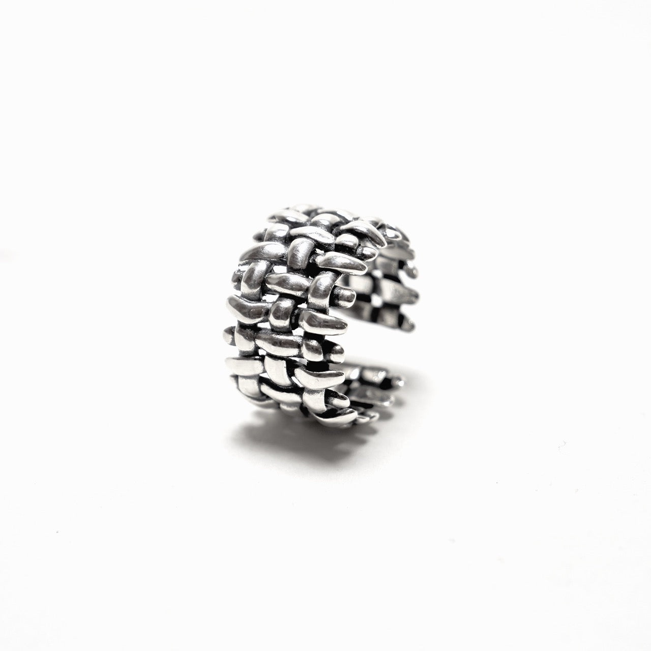 Woven Fabric Ring in Sterling Silver