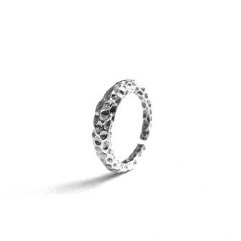 Moon Crater Ring in Sterling Silver - IVORY & EBONY
