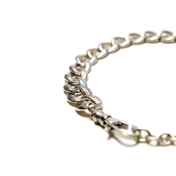 Feather Curb Chain Bracelet in Sterling Silver - IVORY & EBONY