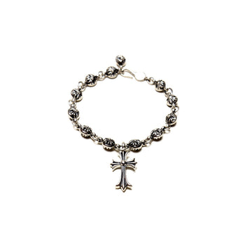 Cross Ball Bracelet in Sterling Silver - IVORY & EBONY