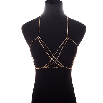 VÉRA CRISS-CROSS CRYSTAL BODY CHAIN