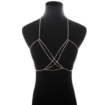 VÉRA CRISS-CROSS CRYSTAL BODY CHAIN