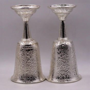 VINTAGE VICTORIAN LEAF CHALICE SET OF 6 IN STERLING SILVER