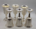 VINTAGE VICTORIAN LEAF CHALICE SET OF 6 IN STERLING SILVER
