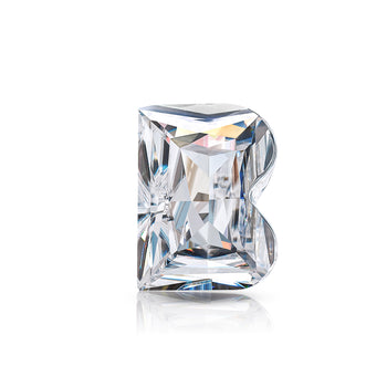 4CT MOISSANITE INITIAL EARRING IN SOLID GOLD