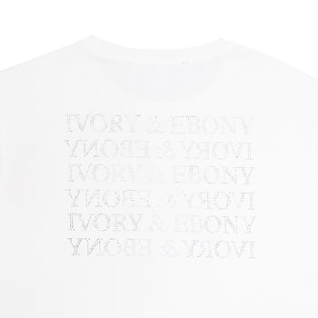 Rhinestone Detail Hydrophobic T-Shirt - IVORY & EBONY