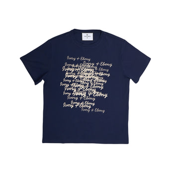 Overlap Embroidery Hydrophobic T-Shirt - IVORY & EBONY