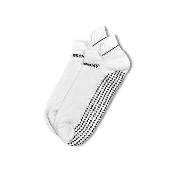 Shop Our Anti-Slip White Ankle Socks - Ivory & Ebony Collection: Extra-Long Staple Cotton, Cushioned Footbed, Blister Tab, Seamless Toe - Elevate Your Sock Game!