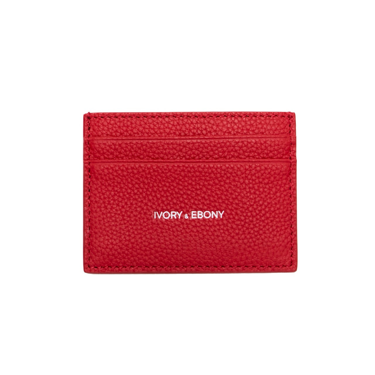 Slim Elegance, Maximum Security: Ivory & Ebony Red Card Holder - 100% Genuine Leather, RFID Blocking - Redefine Your Wallet Experience.