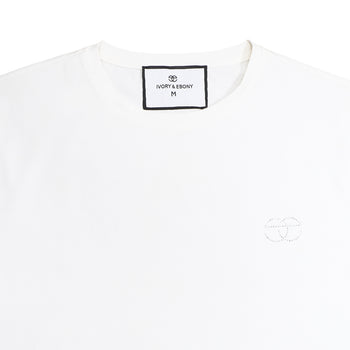 Rhinestone Detail Hydrophobic T-Shirt - IVORY & EBONY
