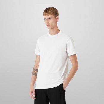 Relaxed Fit Crewneck Hydrophobic T-Shirt - IVORY & EBONY