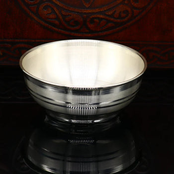 VINTAGE CLASSIC STRIPE BOWL IN STERLING SILVER