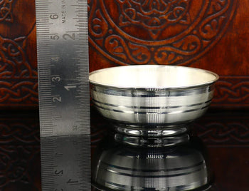 VINTAGE CLASSIC STRIPE BOWL IN STERLING SILVER