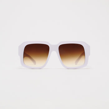 Retro Squared White Sunglasses - IVORY & EBONY