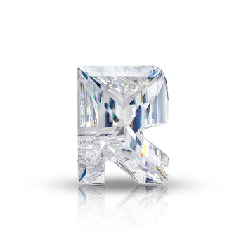 4CT MOISSANITE INITIAL EARRING IN SOLID GOLD