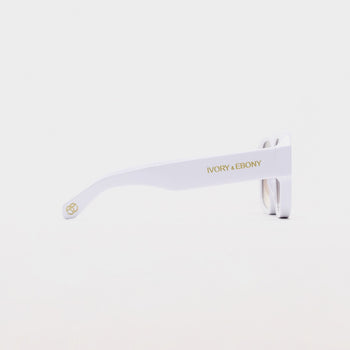 Retro Squared White Sunglasses - IVORY & EBONY