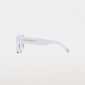 Retro Squared White Sunglasses - IVORY & EBONY