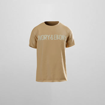 Tape Text Hydrophobic T-Shirt - IVORY & EBONY