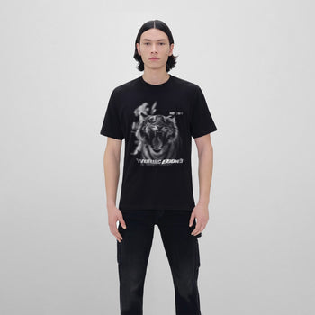 Tiger Print Hydrophobic T-Shirt - IVORY & EBONY