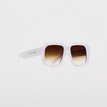 Retro Squared White Sunglasses - IVORY & EBONY