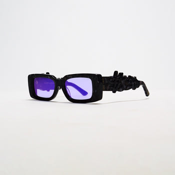Purple Leopard Dollar Sunglasses - IVORY & EBONY