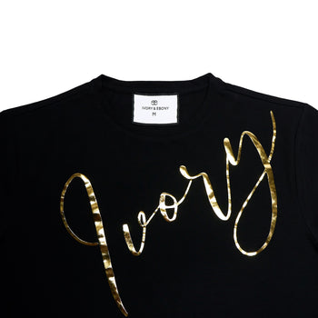 Gold Metallic Hydrophobic T-Shirt - IVORY & EBONY