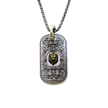 Lion Pendant Necklace in Sterling Silver - IVORY & EBONY