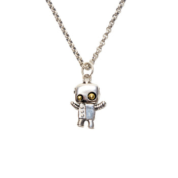 Robot Pendant Necklace in Sterling Silver - IVORY & EBONY