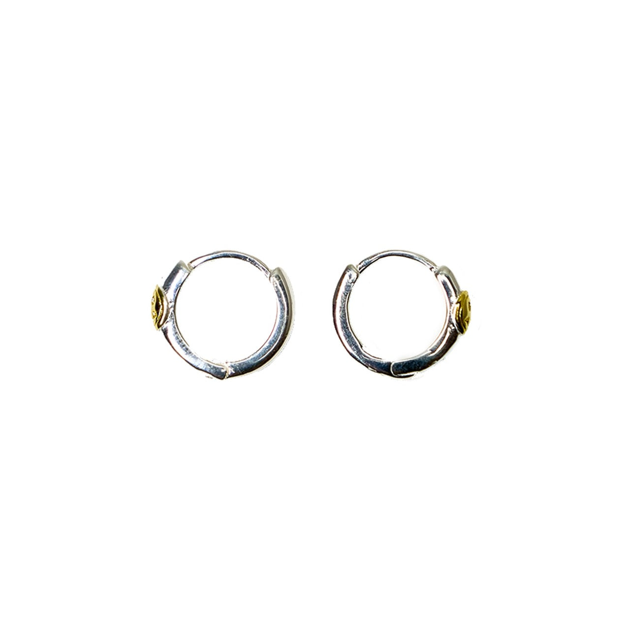 Smiley Hoop Earrings in Sterling Silver