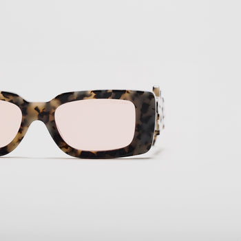 White Leopard Dollar Sunglasses - IVORY & EBONY